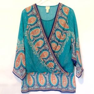 Chico’s Paisley Wrap Top (S/0)